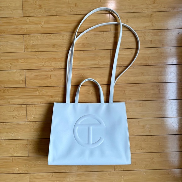White Telfar Medium Shopping Tote Bag - Picture 5 of 13